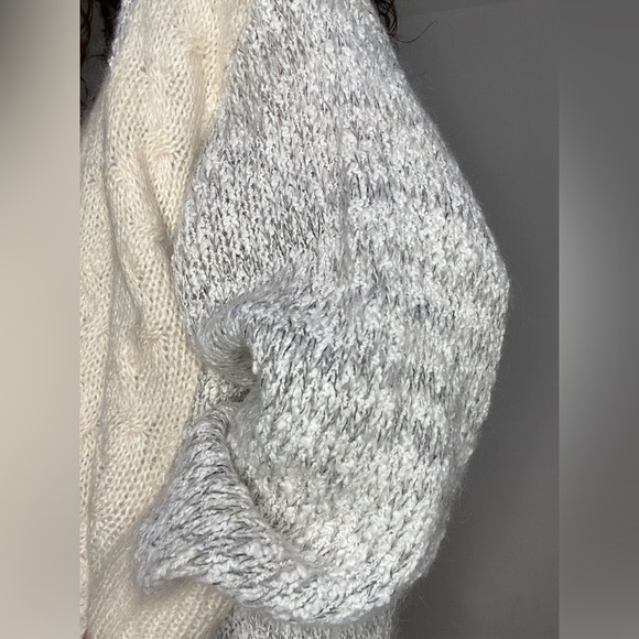 Amazing vintage mohair blend slouchy warm neutral cream coloured open cardigan - Picture 8 of 13